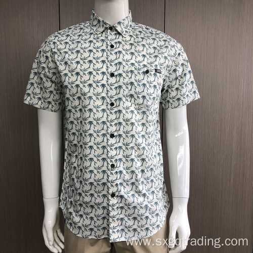 Custom men's print short sleeve shirt